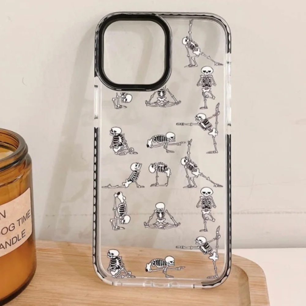 New for iPhone 14 Pro Max Case Boys Funny Cute Yoga Skull